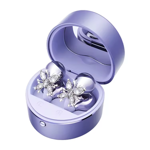 Écouteurs TWS M186 pour femmes, avec miroir de maquillage intégré, <span class=keywords><strong>puce</strong></span> sans fil 6.0, étui de charge en forme de cœur et boucle diamantée - Product Image 6