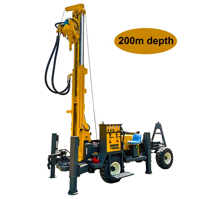 200m 300m Deep Hole Water Well Drilling Rig With Mud Pump For Congo Chile Underground Borehole Machine Equipments