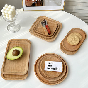 Plateau de service <span class=keywords><strong>rectangulaire</strong></span> en bois d'acacia de style japonais, <span class=keywords><strong>assiette</strong></span> en bois de hêtre pour fruits, thé, dessert, usage domestique, hôtel, fête - Product Image 2