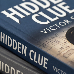 Vintage Bookshelf Board Game <strong>Clue</strong> Hidden <strong>Clue</strong> Mystery Game Linen Book Box Case Hard Cover Offset Printed Paperboard Components - Product Image 6