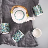 Excellent nouveau service à thé en porcelaine fine, théière de 450 cc, tasse de 250 cc, 6 soucoupes, ensembles à café
