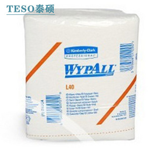 Chiffon de nettoyage industriel Kimberly-Clark Wypall L40, 18 boîtes de 56 feuilles chacune, papier de nettoyage jetable blanc rectangulaire - Product Image 2