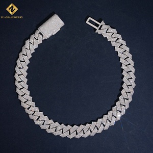 ZUANFA JEWELRY Moissanite <b>Statement</b> <b>Necklace</b> 925 Silver Rhodium Plated Geometric Design Unisex Luxury Party Jewelry - Product Image 1