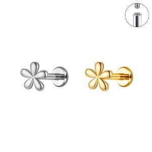 Pendientes <span class=keywords><strong>de</strong></span> <span class=keywords><strong>Titanio</strong></span> Grado Implante ASTM F136 con PVD <span class=keywords><strong>de</strong></span> Oro 24k para Hélice, Labret, Tragus, Flor, Labio. Joyería <span class=keywords><strong>de</strong></span> <span class=keywords><strong>Piercing</strong></span> al por Mayor. - Product Image 1
