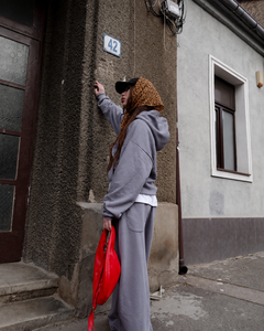 Streetwear Grey Hoodie Baggy Sweatpants Set <b>Women</b> Oversized Two Piece <b>Jogger</b> Tracksuit Casual Wholesale Athleisure Activewear - Product Image 3