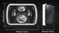2 phares LED carrés scellés RGB 5x7 pouces avec DRL pour Toyota Hilux Pickup