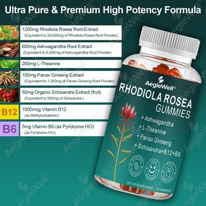 OEM/ODM Etiqueta Privada orgánica Rhodiola Rosea vitamina B gomitas suplemento Rhodiola gomitas en stock - Product Image 3