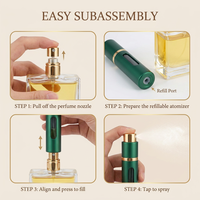 Flacon pulvérisateur de parfum en métal rechargeable de 5 ml, 8 ml, 10 ml, avec fenêtre, pour voyage, vente en gros