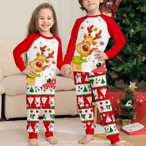 Conjunto de Pijamas con Estampado de Renos y Osos, Pijamas Suaves para Adultos, Mujeres, Hombres y Familias, Ropa de Dormir Navideña con Logotipo Frontal - Product Image 3