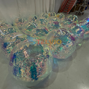 Boule miroir gonflable géante multicolores brillante en PVC durable, <span class=keywords><strong>sphère</strong></span> miroir flottante avec fermeture éclair pour la décoration de fête - Product Image 3