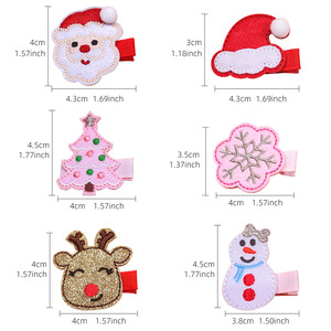 Haaraccessoires voor meisjes Schattige Kerstman haarspeldjes Kerstboom haar strikjes Haarclips voor kinderen baby's - Product Image 3