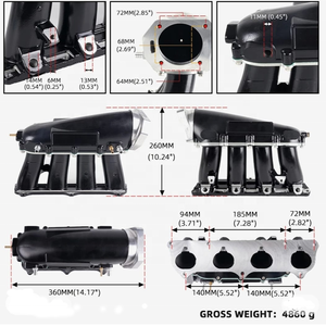 Изготовленный на заказ впускной коллектор стального листа заготовки для впускного коллектора двигателя Honda K серии K20 K24 - Product Image 5