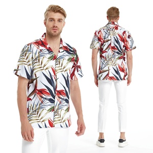 Matchable coppia hawaiana Luau camicia da <span class=keywords><strong>uomo</strong></span> e scollo a V da donna un pezzo Casual Plus Size tuta con tasche in giardino all'alba - Product Image 3