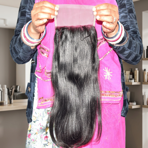 Extensions de cheveux humains indiens Remy 100 % naturels en gros, double trame machine, closure, cheveux vierges bruts, styles clip-in, ondulés profonds et lisses - Product Image 1