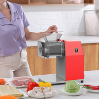 Coupeur vertical de viande de porc de poulet frais Commercial, machine portative de trancheur de viande mince