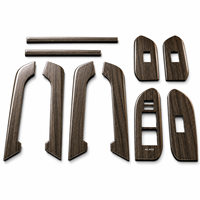 Kit de garnitures intérieures en grain de bois de pêche pour SUV, moulures pour accoudoirs de portes et console centrale, ajustement parfait pour Toyota Prado 2018-2021