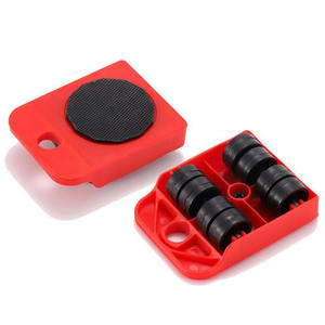 Set Alat Pemindah Furnitur Pengangkat Barang Berat Alat Pemindah Barang 4 Roda + 1 Batang Roda Set Alat Tangan - Product Image 2