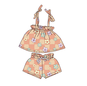 Completo Set 2 Pezzi Estivo 2026 da Donna: Top Halter in Seta Latte e Pantaloncini con Stampa Floreale Hawaiana - Ideale per Vacanze al Mare - Product Image 4