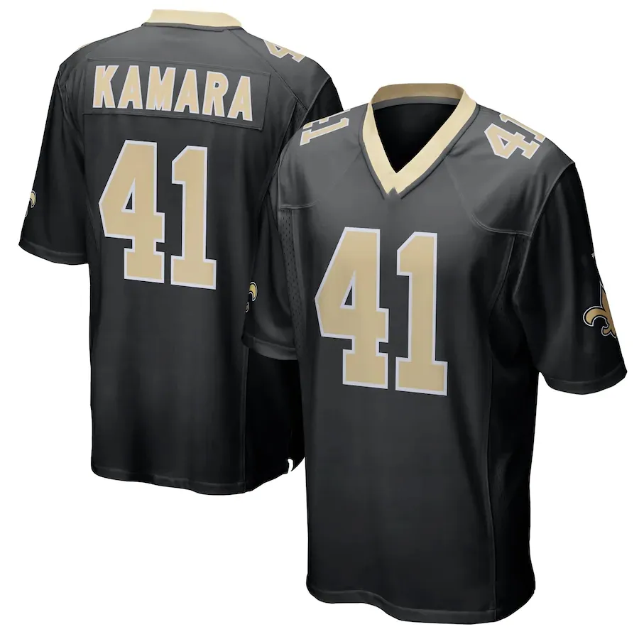 Uniforme personalizado del equipo de la ciudad de Nueva York, Jersey de fútbol americano cosido, juego de Saint Black 41 Kamara 9 Bree s 13 Thomas