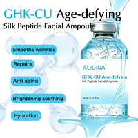 Kit de Soins Anti-Âge et Nourrissant GZ : Sérum Ampoule Visage au Peptide de Soie GHK CU Rose, PDRN et Collagène, Essence Protéinée de Soie
