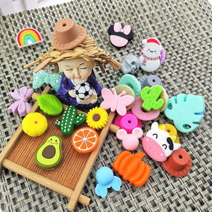 Juguetes sensoriales para dentición de bebé de alta calidad, dientes de silicona de grado alimenticio, pajarita, cuentas de silicona, cadena de chupete Diy, accesorios de joyería - Product Image 6