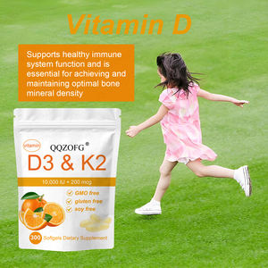 Suplemen <span class=keywords><strong>Vitamin</strong></span> K2 & D3 Capsules non-gmo Formula 10000 IU <span class=keywords><strong>Vitamin</strong></span> D3 & 200 <span class=keywords><strong>Mcg</strong></span>, 300 kapsul, bebas OEM, bebas kedelai, - Product Image 4