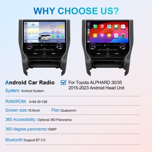 Navihua 16.8 Inch Touch Screen for Toyota Alphard 30 2015-2021 Upgrade to Alphard 40 Car Stereo <b>Auto</b> Carplay Multimedia - Product Image 5