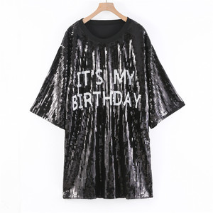 <span class=keywords><strong>Robe</strong></span> de fête <span class=keywords><strong>pour</strong></span> femme, <span class=keywords><strong>robe</strong></span> à sequins <span class=keywords><strong>pour</strong></span> <span class=keywords><strong>anniversaire</strong></span>, imprimé graphique de lettres, <span class=keywords><strong>robe</strong></span> à manches courtes - Product Image 5