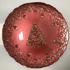 Assiettes de présentation en verre de style sapin de Noël <span class=keywords><strong>rouge</strong></span>, <span class=keywords><strong>sous</strong></span>-assiettes, ensembles de vaisselle de mariage, vaisselle pour restaurant - Product Image 2