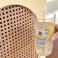 Verre à boire en verre borosilicaté de haute qualité, fait main, style Instagram, motif bonhomme de neige nocturne, pour jus, motif dessin animé