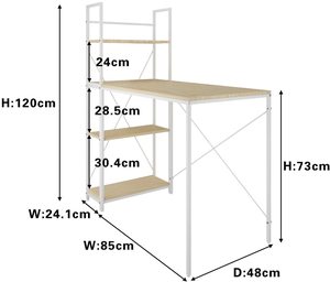 Vente chaude bureau d'ordinateur avec étagère bureau d'ordinateur avec étagère Les tables et les étagères peuvent être démontées et utilisées séparément - Product Image 5
