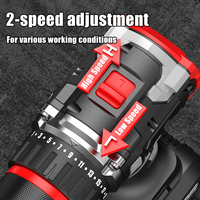 Kit de perceuse sans fil, moteur sans balais, qualité industrielle, deux vitesses, batterie 21V 2.0AH, mandrin de 1/2 pouce, kit d'outils électriques pour la rénovation de la maison