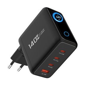 Cargador de Pared <span class=keywords><strong>4</strong></span> en 1 con Pantalla LED Digital de 140W GaN, 1 USB, 2 Puertos Tipo C, Carga Rápida PD QC3.0 para Teléfono Móvil - Product Image 6