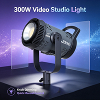 Lumière vidéo de studio COB 300W, haute luminosité 48300lux à 1 mètre, bicolore 2700 ~ 6500K, Ra≥96, lumière continue