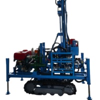 Foreuse de puits d'eau portable intelligente à moteur diesel avec pompe à engrenages et moteur, mini-machine de forage économique, profondeur 260 m
