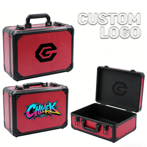 صندوق عرض وتخزين فاخر ثلاثي الصفوف باللون الأحمر من الألومنيوم المحمول لبطاقات التداول الرياضية المصنفة (NGC BGS)، حافظة مخصصة قابلة للتعديل - Product Image 6