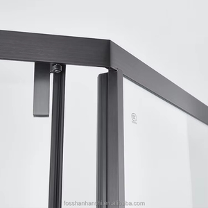 Cabines de douche sur mesure en verre trempé, design en forme de losange pour gagner de la place, sépare les zones humides et sèches - Product Image 2