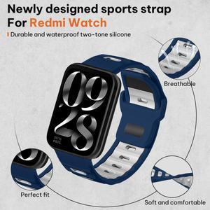 Correa de Reloj de Silicona de Doble Color para Xiaomi <span class=keywords><strong>Band</strong></span> 10 <span class=keywords><strong>Pro</strong></span> / 9 <span class=keywords><strong>Pro</strong></span> / <span class=keywords><strong>Redmi</strong></span> Watch <span class=keywords><strong>6</strong></span> XDfind, Correa de Reloj de Cabeza Plana - Product Image 3