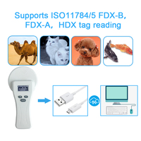 Lector de Etiquetas para Ganado de 134.2kHz, Duradero, ISO11784/5 FDX-B, HDX, FDX-A, Lector de Microchip RFID Portátil para Animales, USB y Bluetooth, Largo Alcance