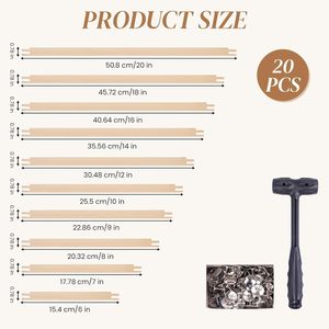 Kit <span class=keywords><strong>de</strong></span> Cadres à Broderie en Bois pour Point <span class=keywords><strong>de</strong></span> Croix, 20 Pièces, 10 Tailles, avec Clous <span class=keywords><strong>de</strong></span> Fixation - Product Image 5