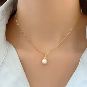 FOXI 2024 pendant necklace fashion jewelry gold plated pearl necklaces crafted 925 sterling silver necklaces for women