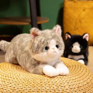 Muñeco de peluche de gato atigrado realista supersuave, almohada de oso bonito, relleno de algodón PP, regalo ponderado, juguete de Animal relleno para niños - Product Image 1