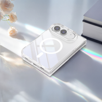 Coque transparente magnétique pour iPhone Duo Fold avec charnière pliable lisse et découpe anti-chute pour utilisateurs d'appareils pliables