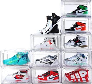 <b>Clear</b> PP Transparent Sneaker Crate Display Drop Front <b>Shoe</b> Storage <b>Box</b> Single Tier Kraft UV Magnetic Stackable <b>Shoe</b> Packaging - Product Image 4