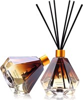 Ensemble diffuseur de parfum personnalisé avec logo, flacons en verre, bâtonnets en rotin parfum vanille noire, parfum de luxe sans BPA ni alcool