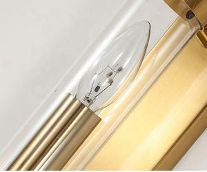 现代简约轻铁铝玻璃卧室床过道走廊E14灯泡金色壁灯 - Product Image 6