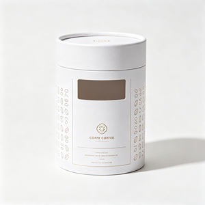 Custom Cylinder Paper Tube <b>Box</b> With Transparent <b>Display</b> Window Recyclable Cardboard Coffee Bean Packaging Tube With Custom Logo - Product Image 3