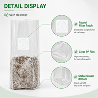 Sacs de culture de champignons huîtres en grains PP avec patch filtrant 0,2 micron 60-80 microns, autoclavables, pour la culture de substrat, vente en gros