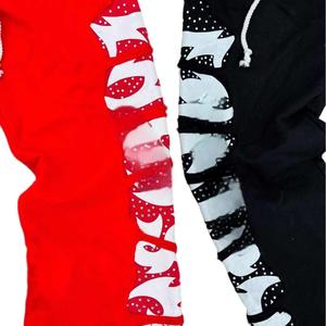 Benutzer definierte gestapelte Siebdruck Französisch Terry Wide Straight Leg Flared Jogging hose Hersteller Strass Sweat Baggy Pants Men - Product Image 3