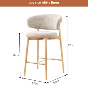 Chaise haute de bar en bois de style européen, tabouret de bar en bois moderne pour salle à manger, salon, comptoir, cuisine - Product Image 5